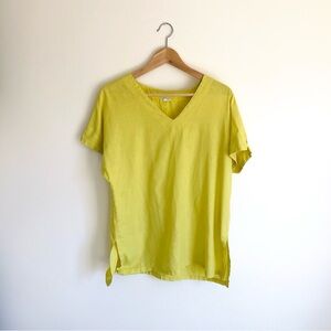 Marimekko canary yellow linen top